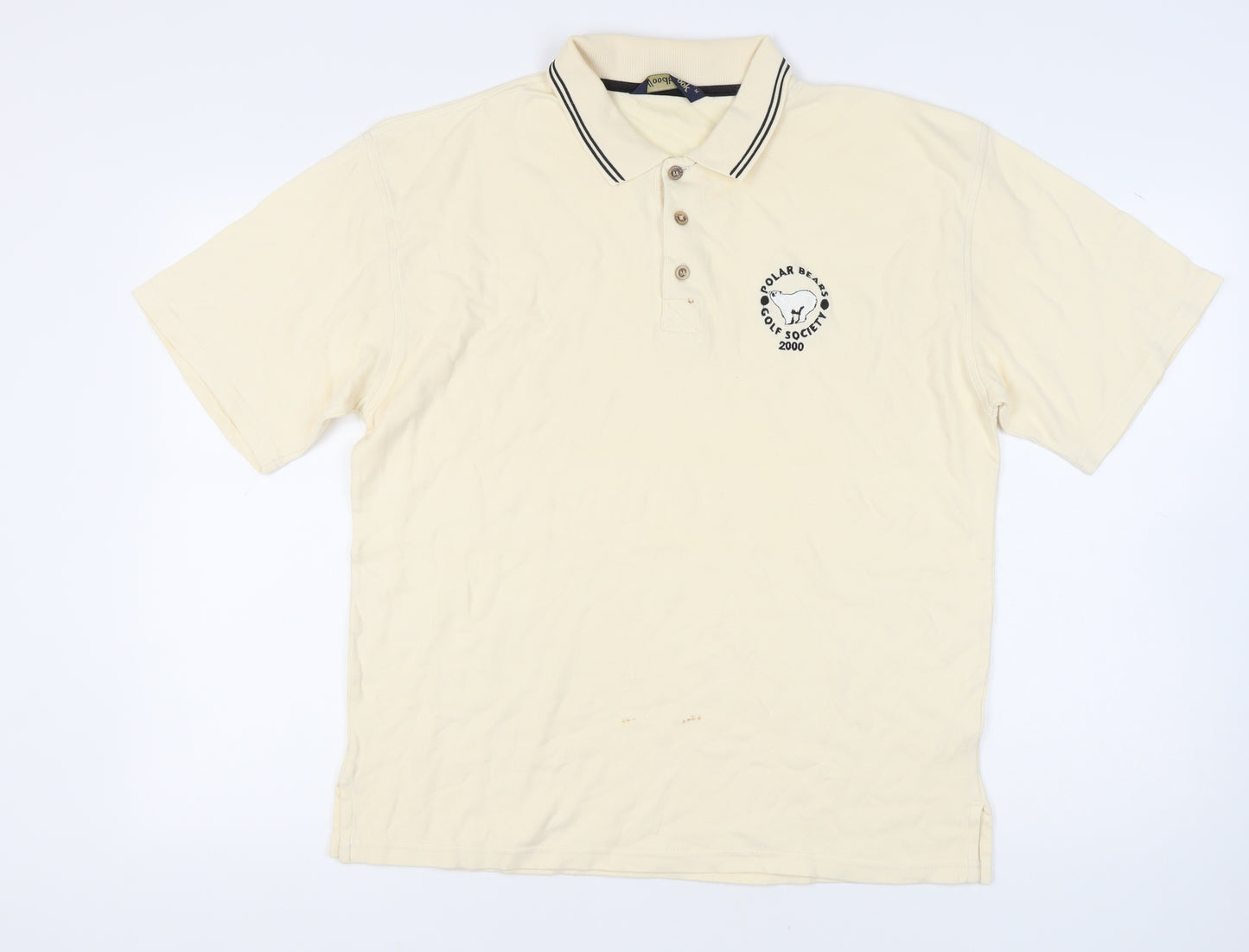 Woodbrook Men's Beige Polo Shirt Medium Golf Logo