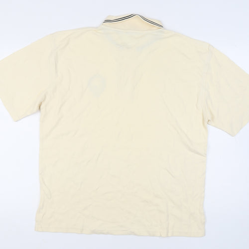 Woodbrook Men's Beige Polo Shirt Medium Golf Logo