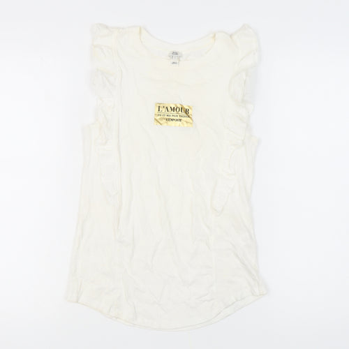 River Island Women’s White Ruffle Sleeve Tank Top Size 6