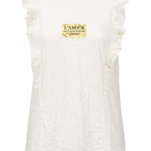River Island Women’s White Ruffle Sleeve Tank Top Size 6