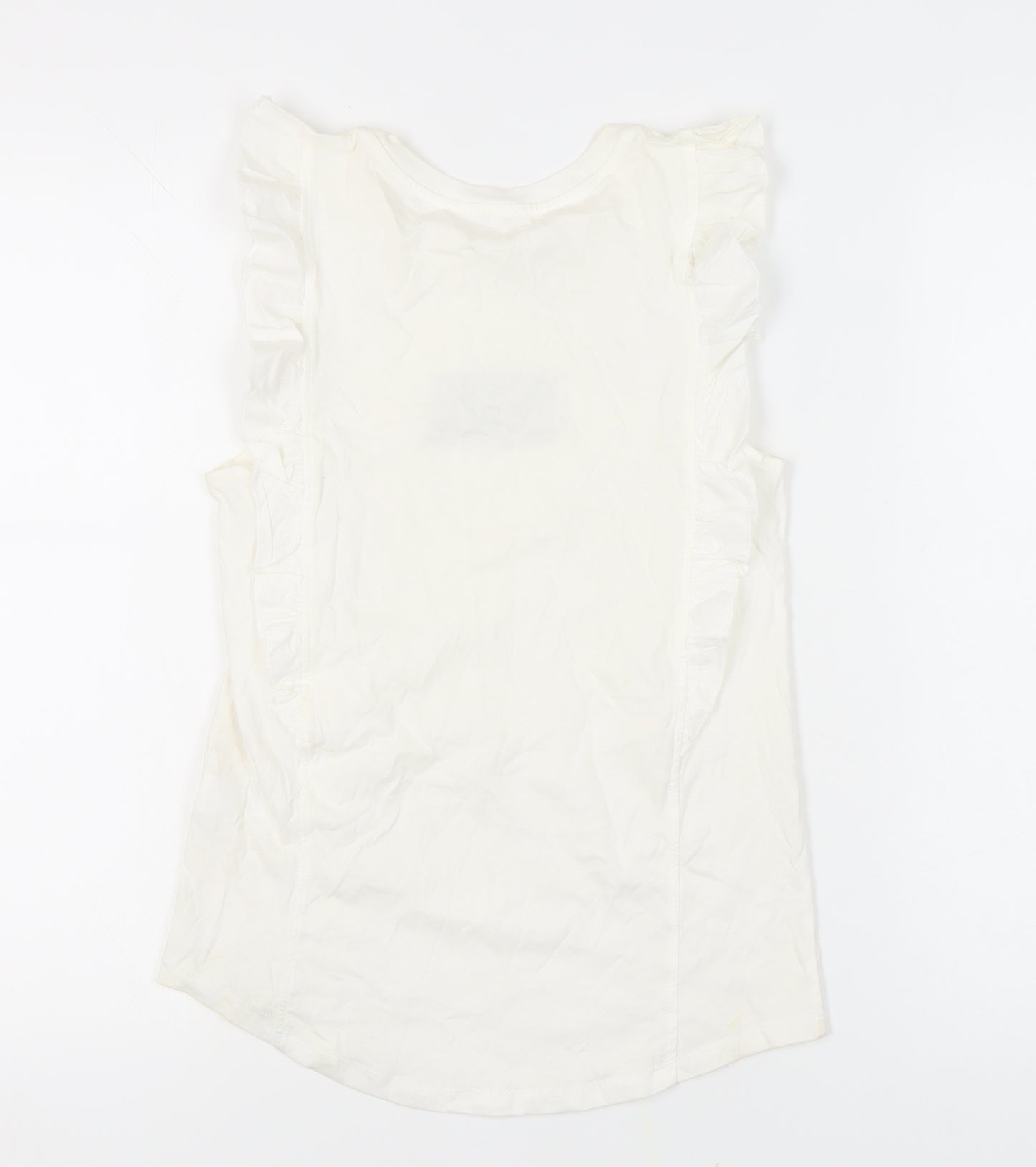 River Island Women’s White Ruffle Sleeve Tank Top Size 6