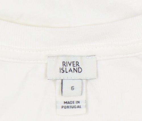 River Island Women’s White Ruffle Sleeve Tank Top Size 6