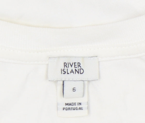 River Island Women’s White Ruffle Sleeve Tank Top Size 6