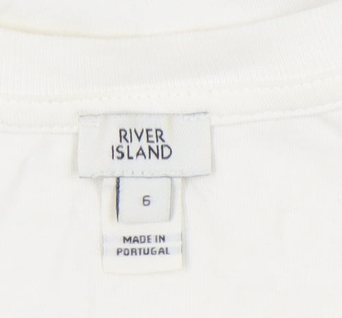 River Island Women’s White Ruffle Sleeve Tank Top Size 6