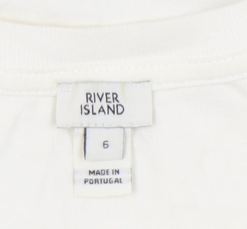River Island Women’s White Ruffle Sleeve Tank Top Size 6