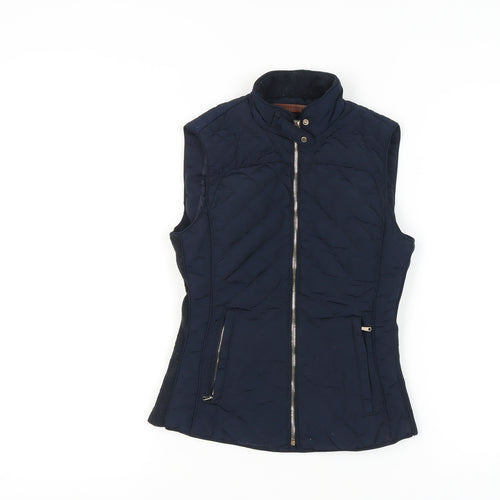 Zara Woman Blue Quilted Waistcoat, Women's XS Casual