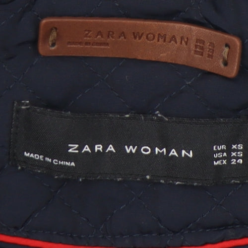 Zara Woman Blue Quilted Waistcoat, Women's XS Casual