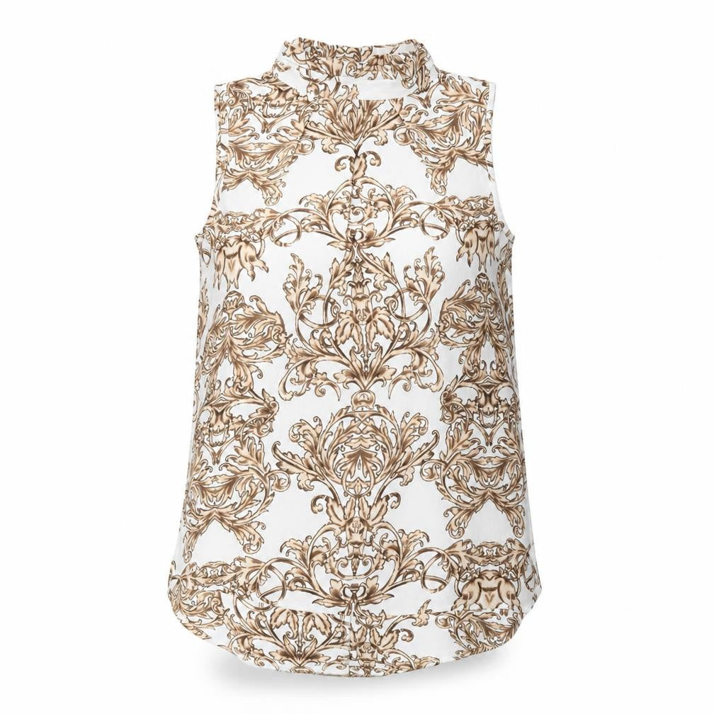 Front view of Next Women's Ivory High Neck Sleeveless Blouse
