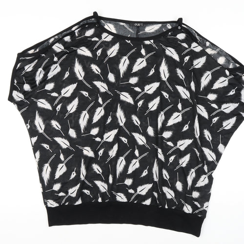 Quiz Women's Black Feather Print Dolman Sleeve T-Shirt