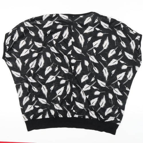Quiz Women's Black Feather Print Dolman Sleeve T-Shirt
