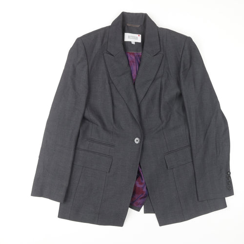 Next Women's Grey Regular Fit Blazer, Size 16