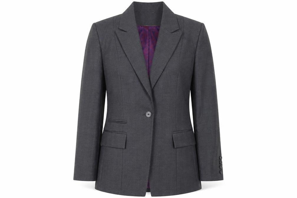 Front view of Next Women's Grey Regular Fit Blazer, size 16
