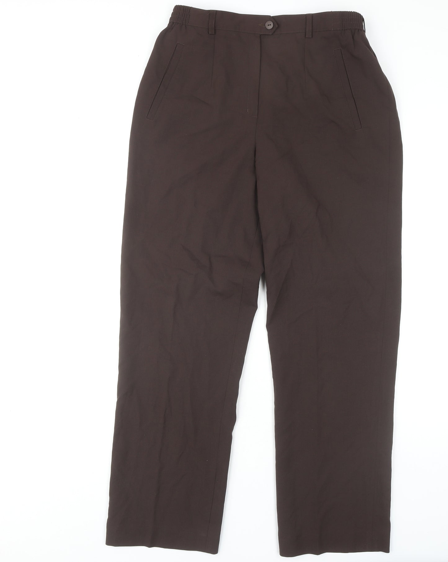 Lucia Women's Brown Straight Leg Trousers, Size 10