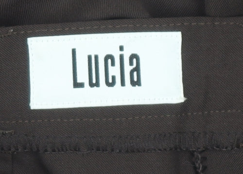 Lucia Women's Brown Straight Leg Trousers, Size 10