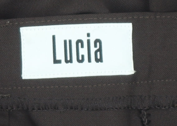 Lucia Women's Brown Straight Leg Trousers, Size 10