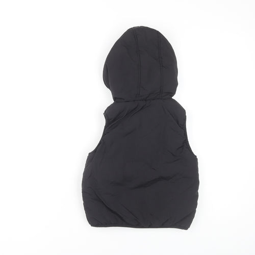 Outerwear Boys Black Sleeveless Hooded Jacket 4 Years