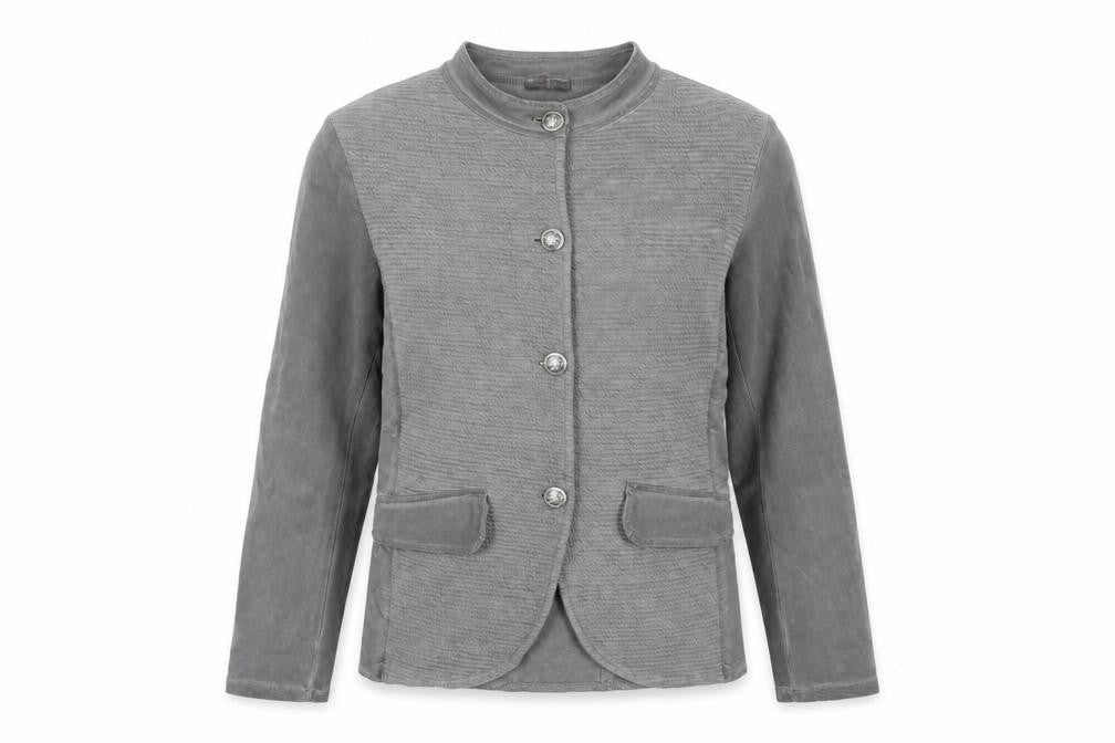 Front view of Suzy D Women's Grey Basic Jacket M