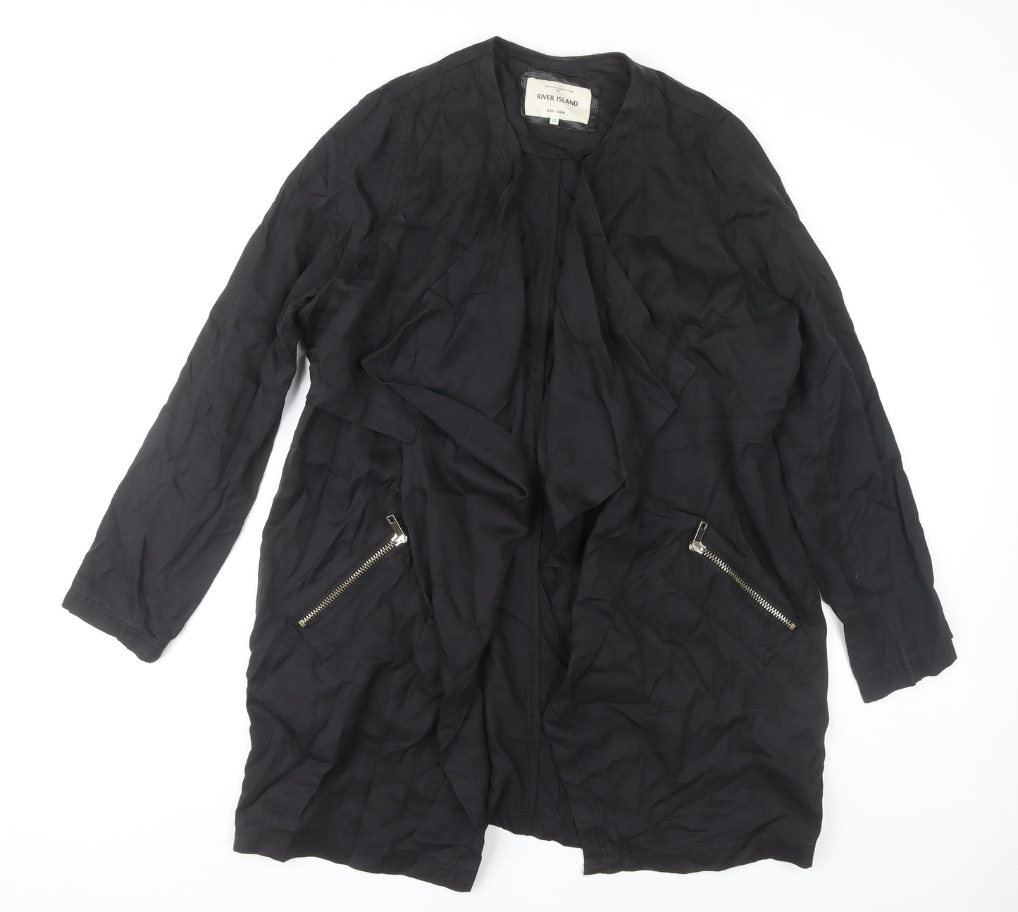 River Island Women's Black Zip Jacket Size 12