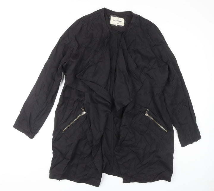 River Island Women's Black Zip Jacket Size 12