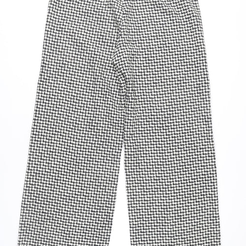 Zara Women's Black Herringbone Wide-Leg Trousers XL