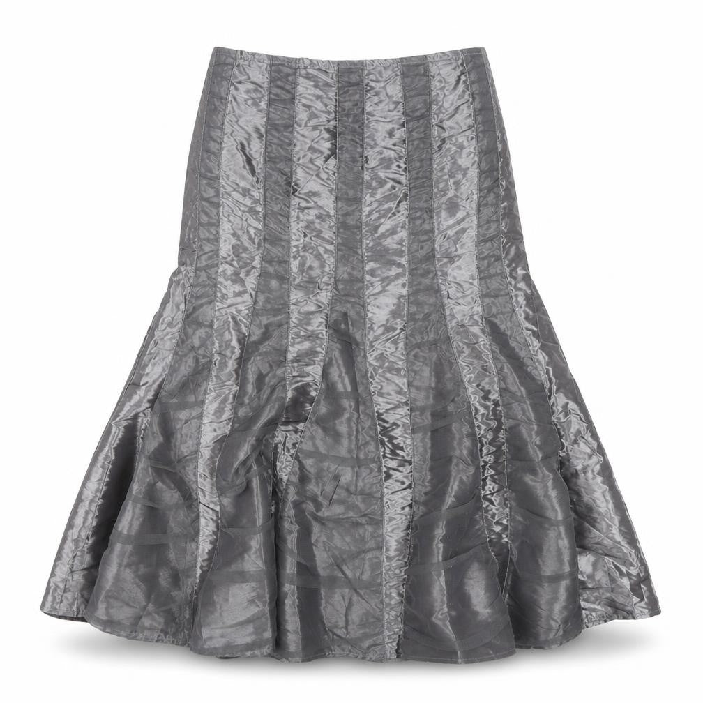 Front view of Marks & Spencer Women Grey Flare Skirt, size 12
