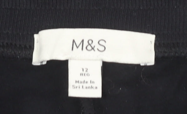 Marks and Spencer Women's Black Jogger Trousers Size 12
