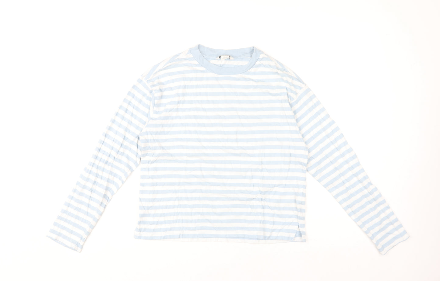 Monki Women's Blue Striped Top, 2XS, Long Sleeve