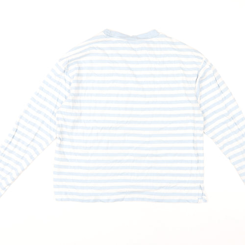 Monki Women's Blue Striped Top, 2XS, Long Sleeve