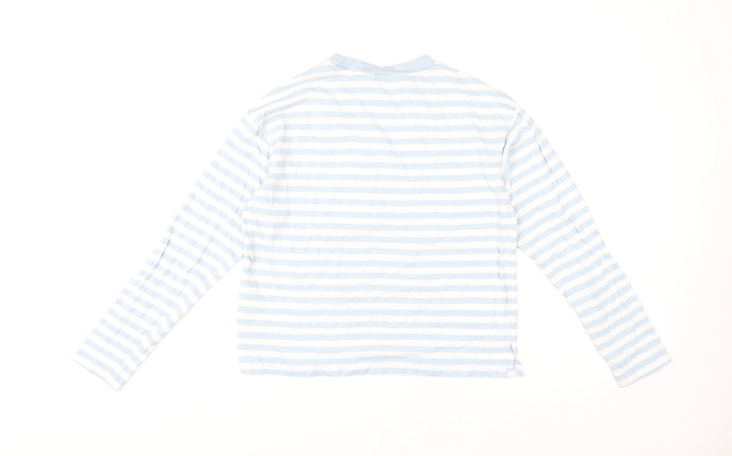 Monki Women's Blue Striped Top, 2XS, Long Sleeve