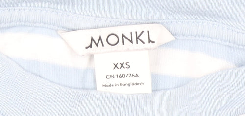 Monki Women's Blue Striped Top, 2XS, Long Sleeve