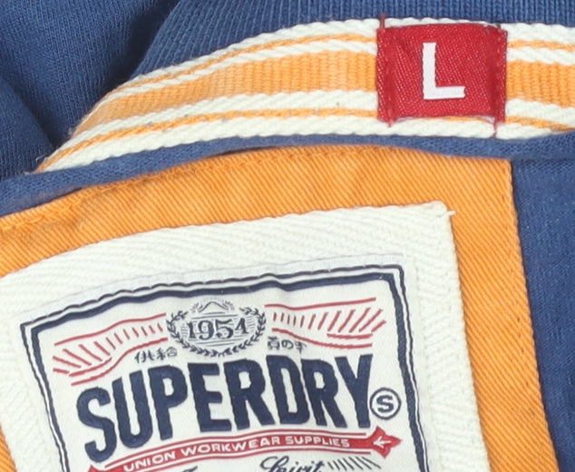 Superdry Men's Blue Polo Shirt L Classic Logo