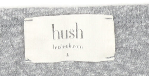 Hush Women's Grey Pink Raglan T-Shirt, Size L