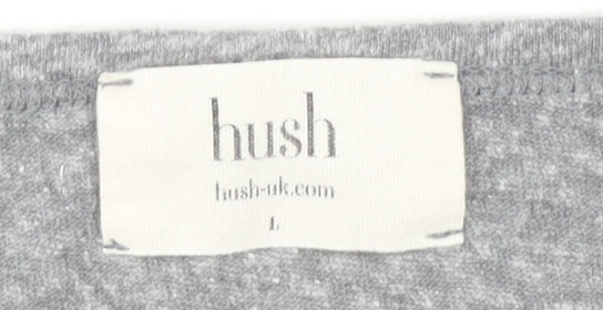 Hush Women's Grey Pink Raglan T-Shirt, Size L