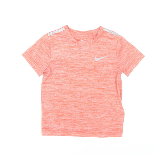 Nike Boys Orange T-Shirt 3-4 Years Reflective Moisture-Wicking