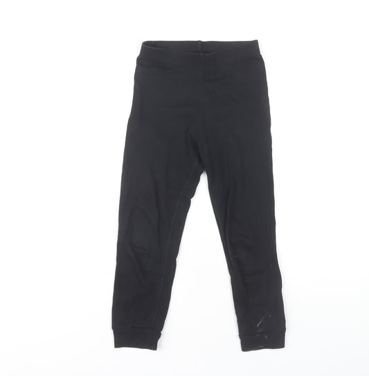 H&M Girls Black Trousers, Cotton, Size 5-6 Years