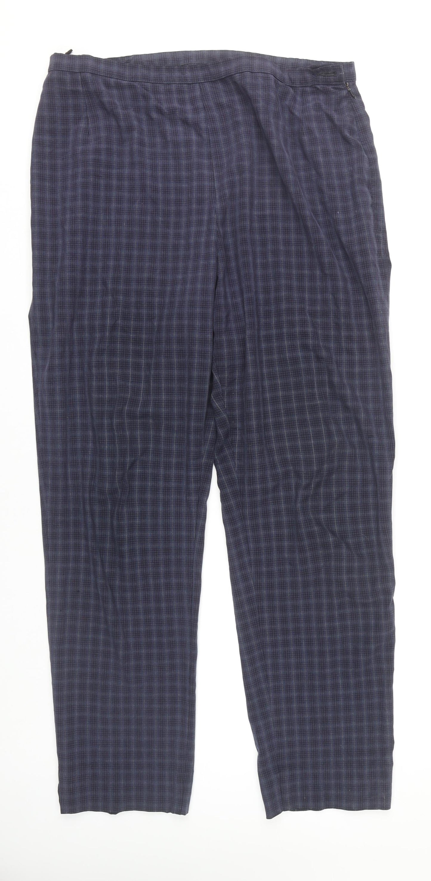 Marks & Spencer Women's Multicoloured Check Trousers UK 18