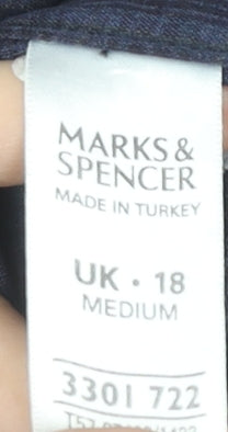 Marks & Spencer Women's Multicoloured Check Trousers UK 18