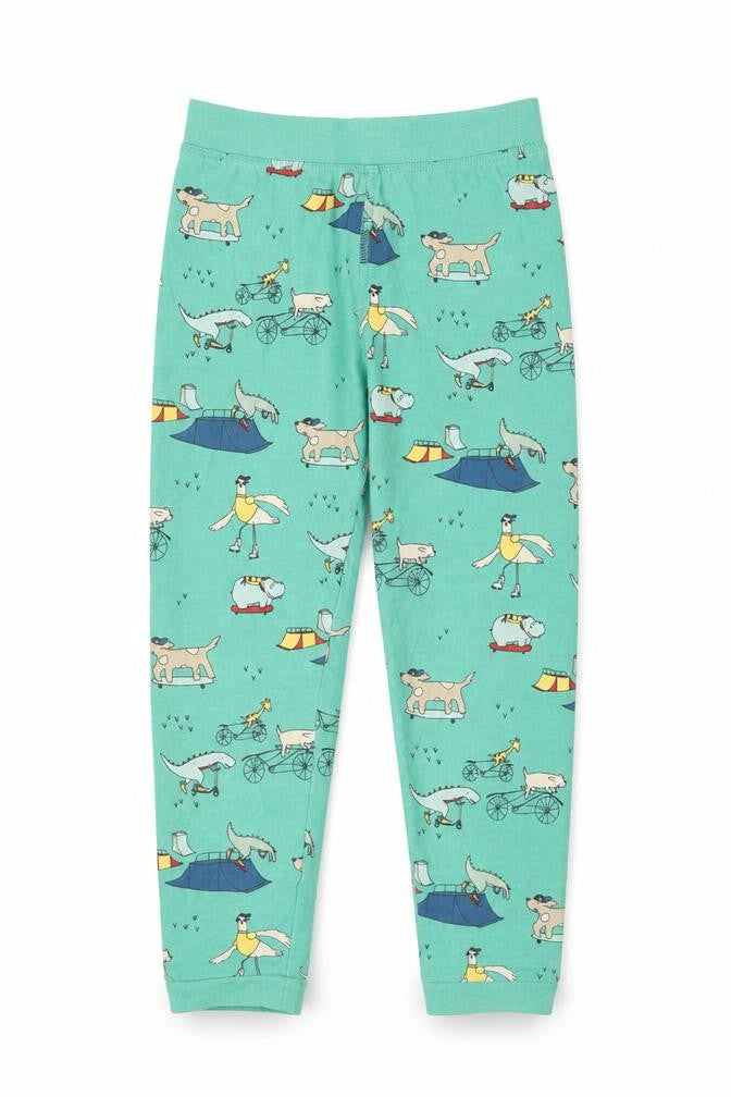 Marks and Spencer Boys Green Cartoon Lounge Pants 4-5 Years