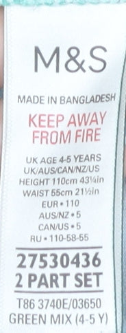 Marks and Spencer Boys Green Cartoon Lounge Pants 4-5 Years