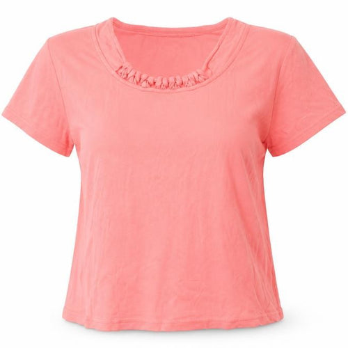 Isle Women's Pink T-Shirt Size L Round Neck Casual