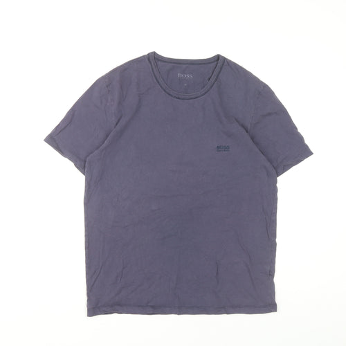 Hugo Boss Men's Grey M Short Sleeve T-Shirt, Logo Accent