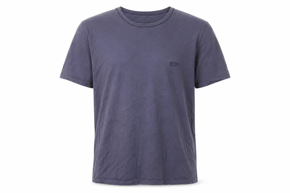 Front view of Hugo Boss Men's Grey M Short Sleeve T-Shirt, Logo Accent