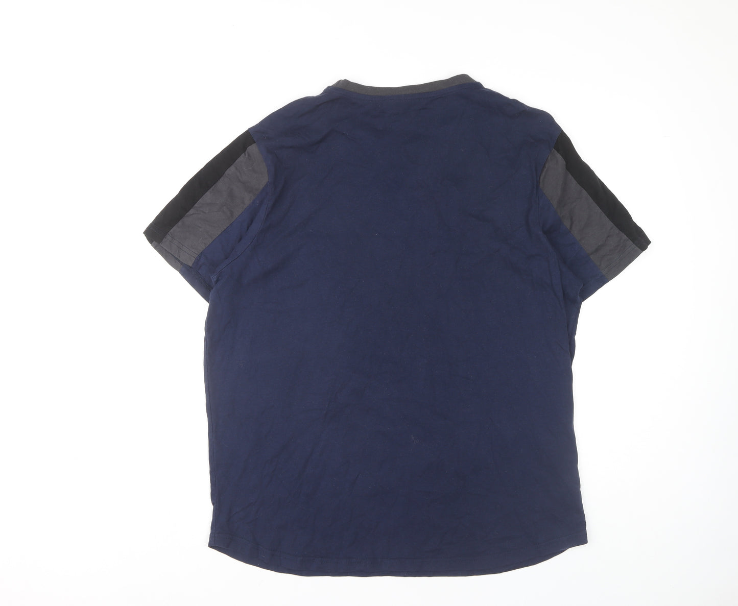 Beck & Hersey Men's Blue Colourblock T-Shirt 2XL