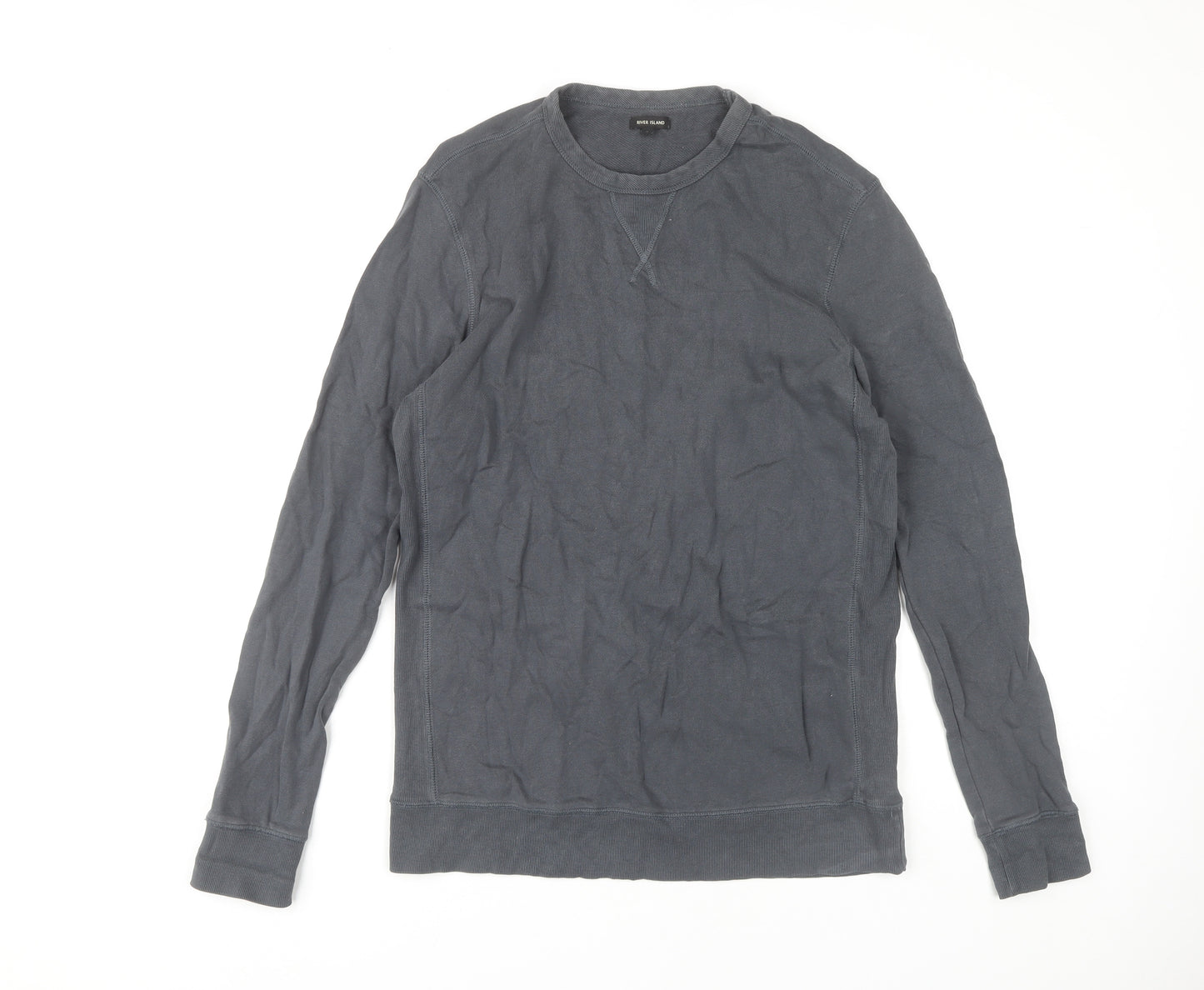 River Island Men's Grey Pullover Sweatshirt M
