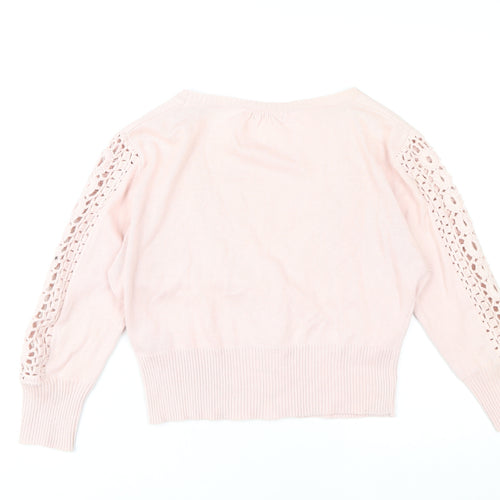 M&Co Women's Pink V-Neck Cardigan Size M