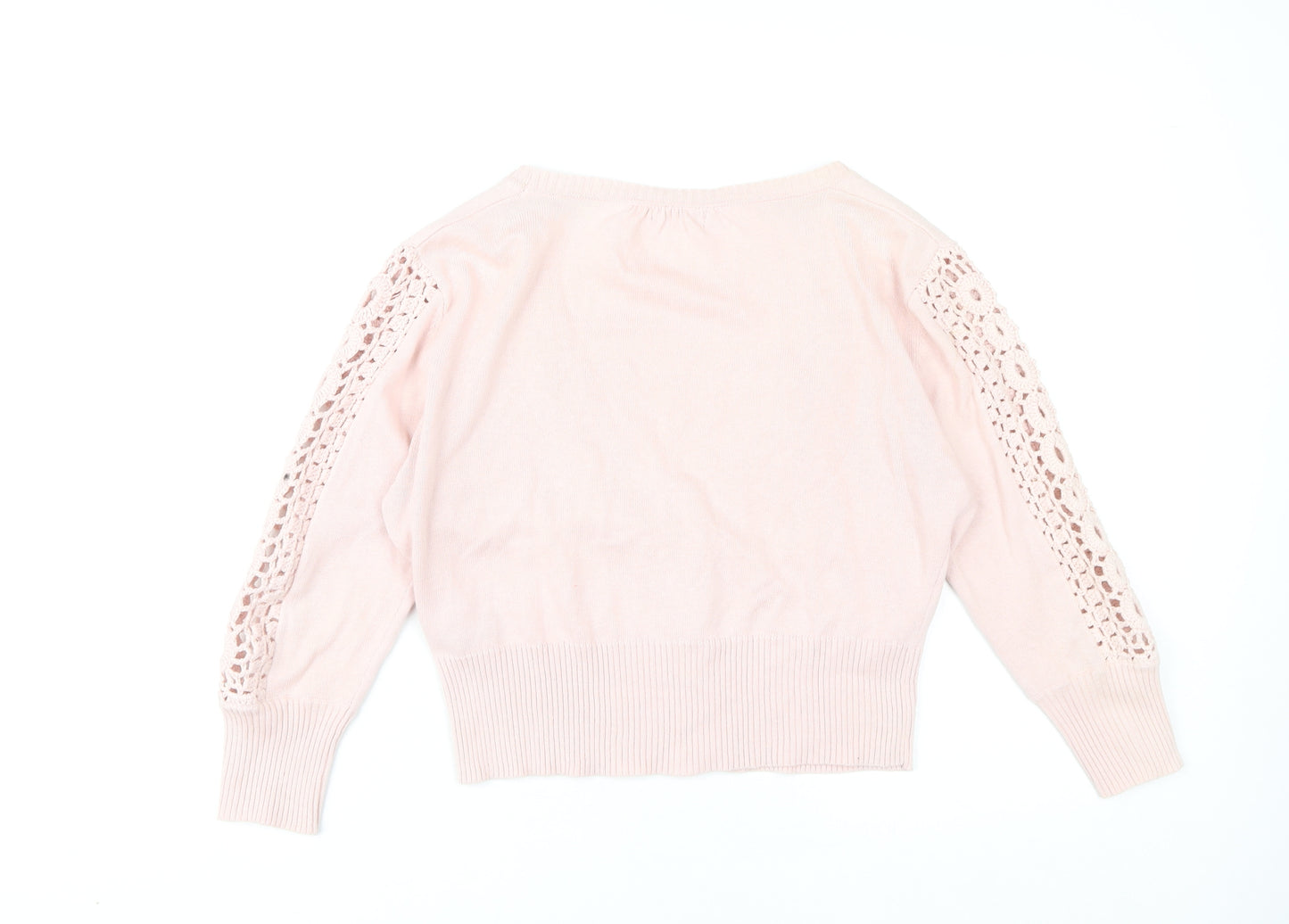 M&Co Women's Pink V-Neck Cardigan Size M