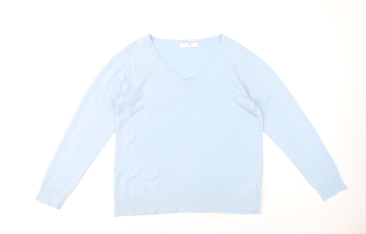 Julipa Women's Blue V-Neck Pullover Jumper Size 12/14