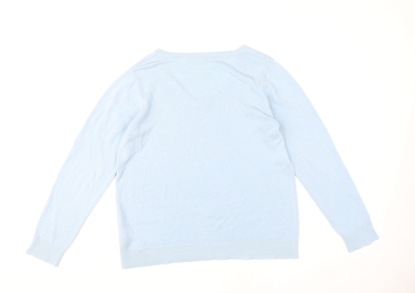 Julipa Women's Blue V-Neck Pullover Jumper Size 12/14