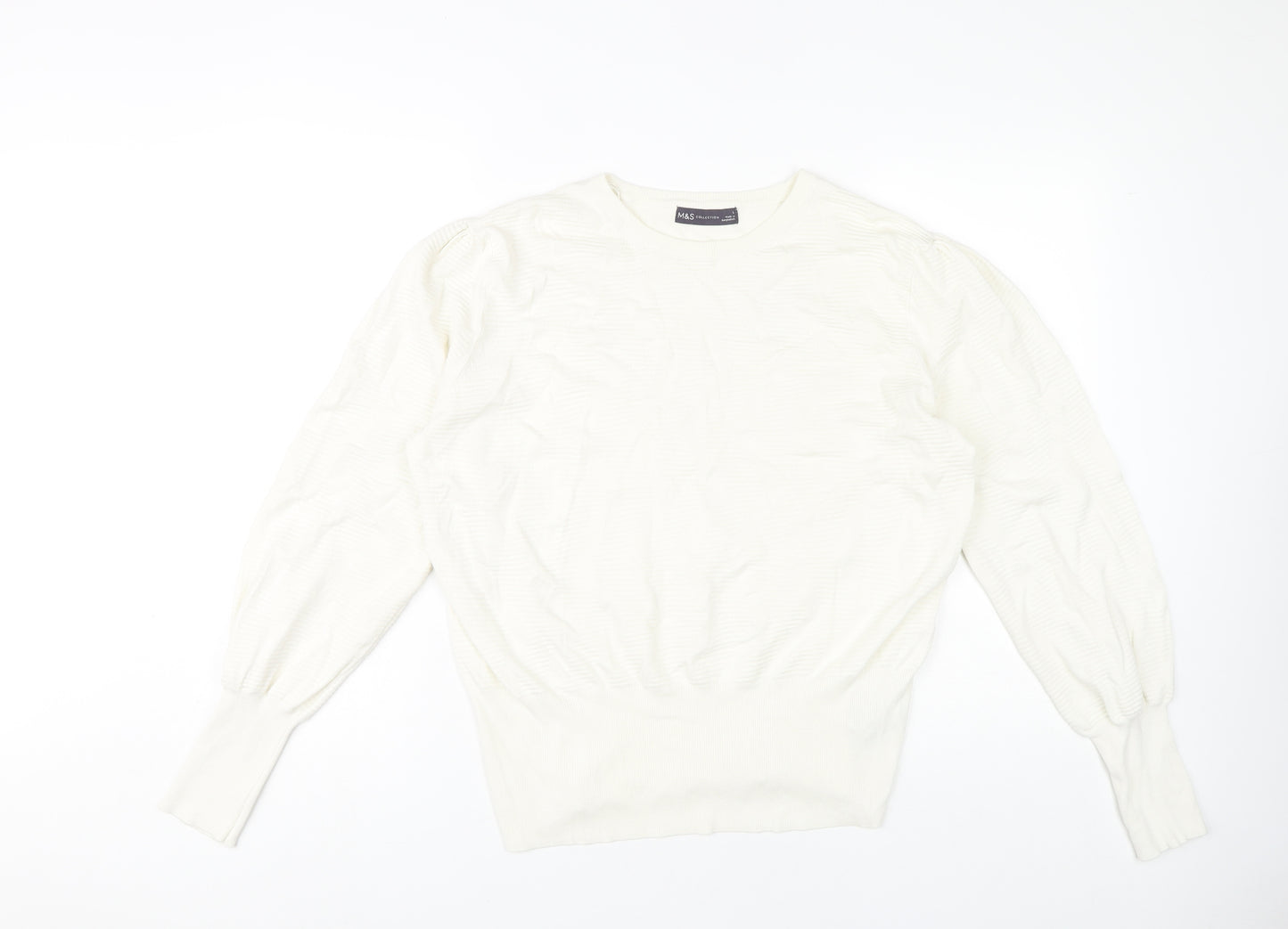 Marks and Spencer Women's Ivory Crew Neck Jumper L