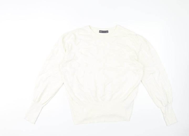Marks and Spencer Women's Ivory Crew Neck Jumper L